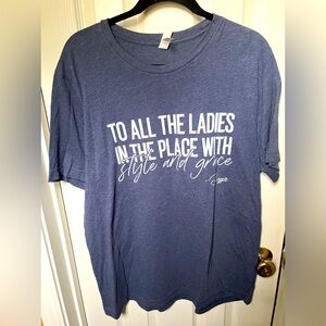 To All the Ladies in the Place Biggie Heather Blue Graphic Tee Size XL
